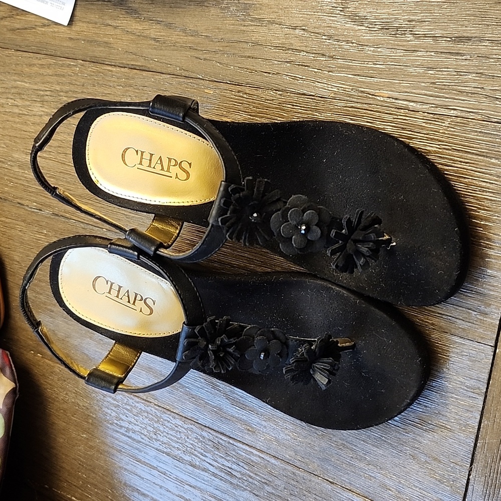 Chaps black high heels size 5